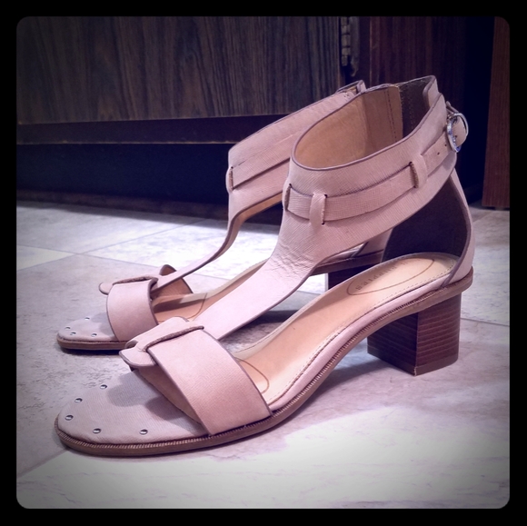 Shoes - Hush Puppies cream retro ankle wrap wood sandals
